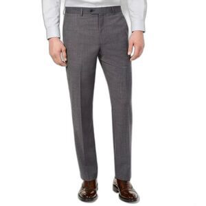 Lauren Ralph Lauren Men's Gray Wool Total Comfort Flat Front Dress Pants 34 X 32